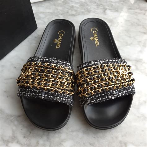 chanel chain slippers